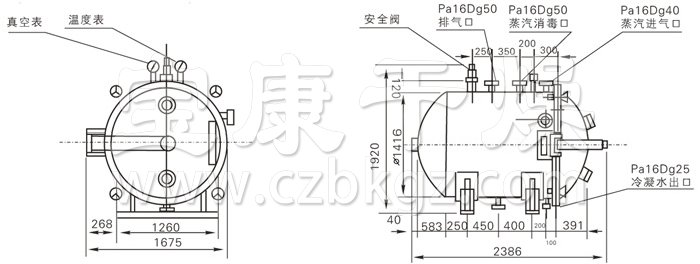 圆形静态真空干燥机结构示意图 圆形静态真空干燥机结构示意图